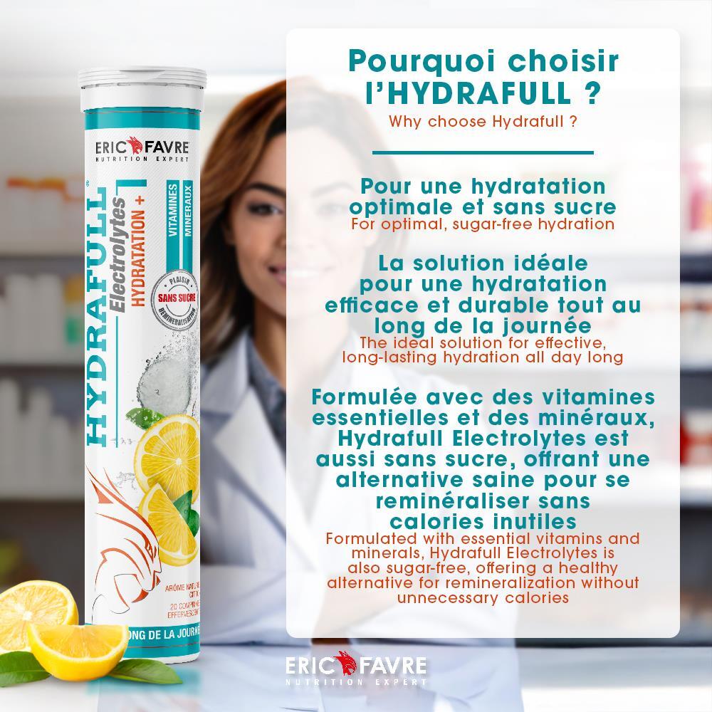Hydrafull hydratation effervescent saveur citron 20 comprimés